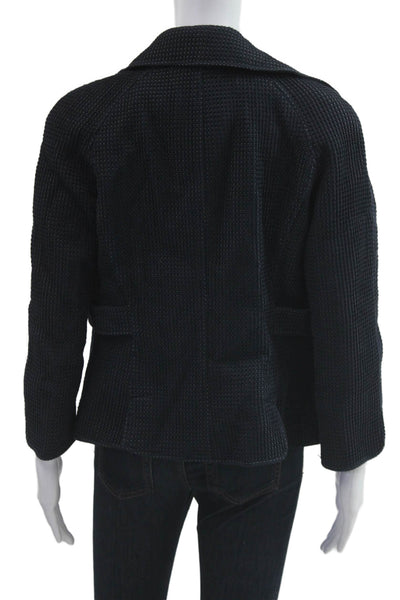 Ellen Tracy Womens Pea Coat Dark Blue Cotton Collared Long Sleeve Size S