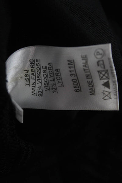 Balmain Women Bodycon Mini Dress Black Herringbone Long Sleeve Zip Size 38