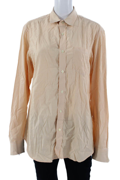 Banana Republic Mens Striped Beige Cotton Button-Down Long Sleeve Size M