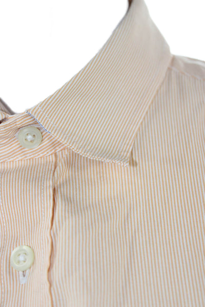 Banana Republic Mens Striped Beige Cotton Button-Down Long Sleeve Size M