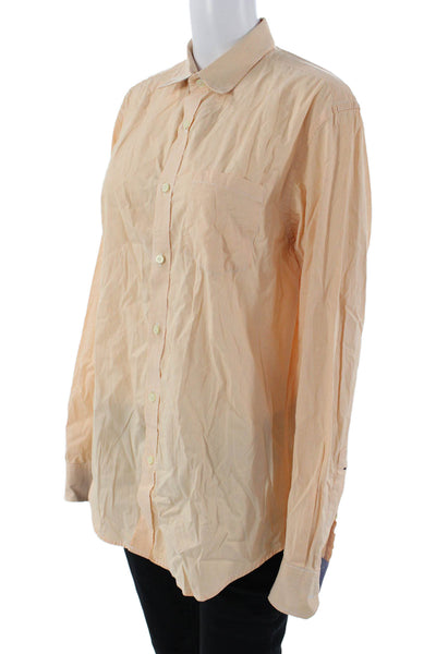 Banana Republic Mens Striped Beige Cotton Button-Down Long Sleeve Size M