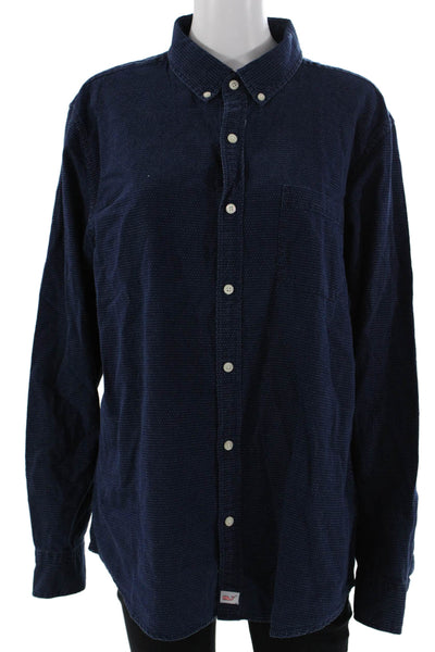 Vineyard Vines Mens Polka Dot Dark Blue Button-Down Long Sleeve Size L