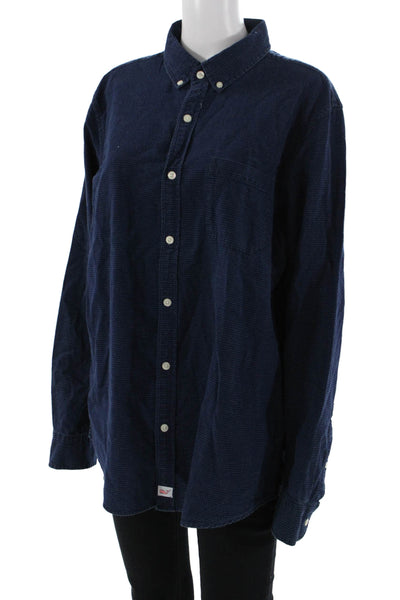 Vineyard Vines Mens Polka Dot Dark Blue Button-Down Long Sleeve Size L