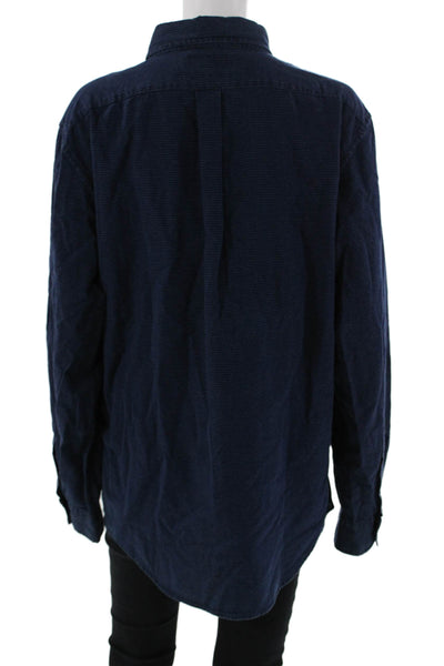 Vineyard Vines Mens Polka Dot Dark Blue Button-Down Long Sleeve Size L