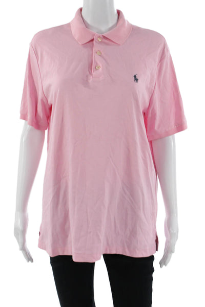 Polo Ralph Lauren Mens Pink Cotton Collared Short Sleeve Polo Size M