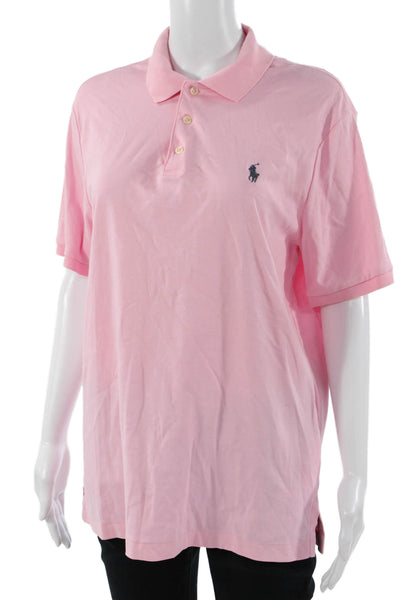 Polo Ralph Lauren Mens Pink Cotton Collared Short Sleeve Polo Size M