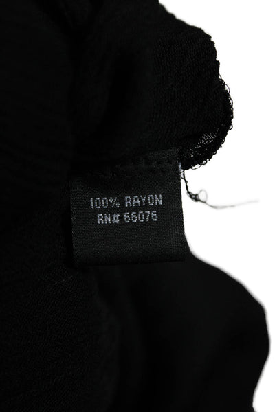 Raviya Womens Black Rayon Maxi Shirt Dress Short Sleeve Button Size S