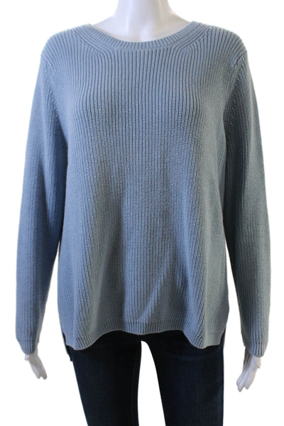 525 Womens Pullover Sweater Light Blue 100% Cotton Crew Neck Size L