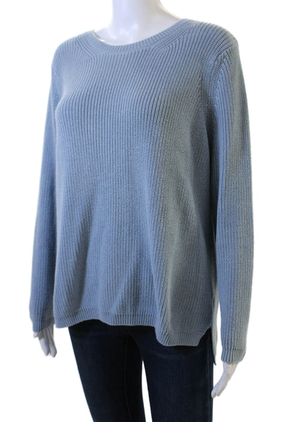 525 Womens Pullover Sweater Light Blue 100% Cotton Crew Neck Size L