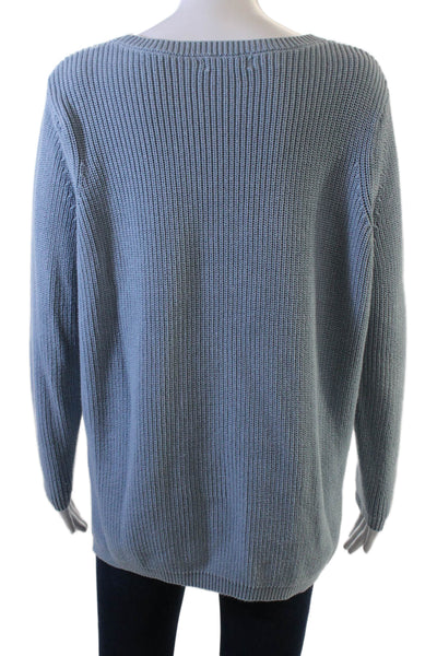 525 Womens Pullover Sweater Light Blue 100% Cotton Crew Neck Size L