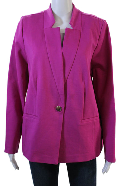 Eloquii Women Pink Button Long Sleeve Blazer Plus Size 16
