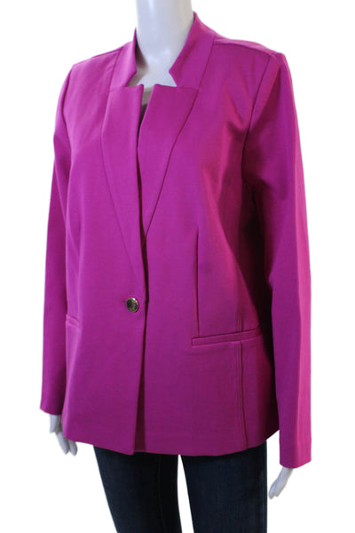 Eloquii Women Pink Button Long Sleeve Blazer Plus Size 16