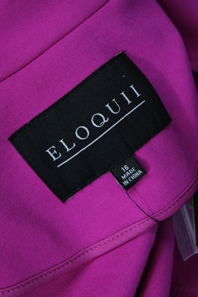 Eloquii Women Pink Button Long Sleeve Blazer Plus Size 16
