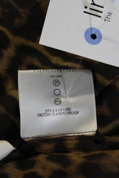 BCBG Max Azria Women Silk Animal Print Button Up Blouse Size S