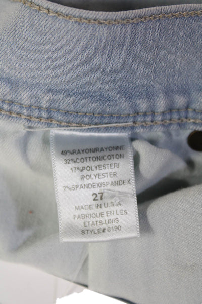 Free People Women Ankle Skinny Jeans Light Blue Button Rayon Cotton Size 27