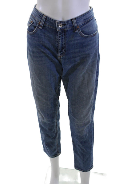 Rag & Bone Womens Boyfriend Cropped Jeans Blue Mid Rise Inseam 29 Size 27