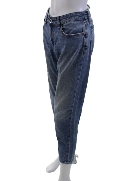 Rag & Bone Unisex Cropped Ankle Jeans Blue Mid Rise Button Size 27