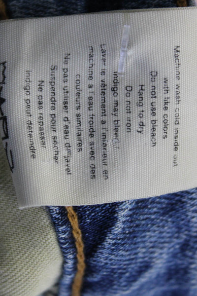 Rag & Bone Unisex Cropped Ankle Jeans Blue Mid Rise Button Size 27
