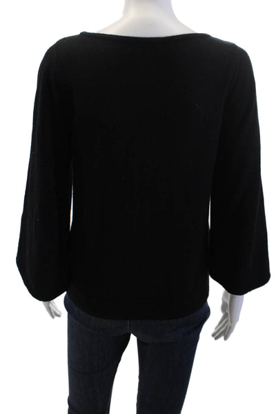 Milly Women Pullover Sweater Black Long Sleeve Round Neck Size S