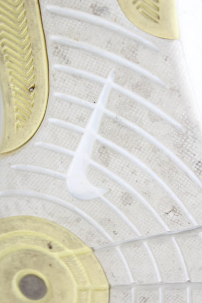 Nike Womens Lace Up Laser Cut Overlay Blazer Mid Sneakers White Yellow Size 7