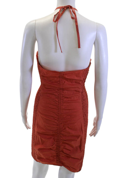 Free People Womens Mini Sundress Orange Cotton Boho Size L
