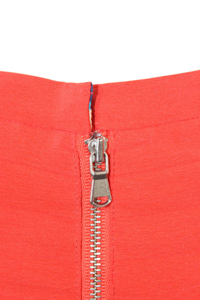 Marc By Marc Jacobs Women A-Line Striped Silk Knee Length Skirt Red Size 2