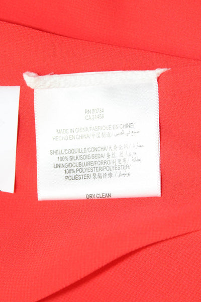 BCBGMAXAZRIA Women Red Silk A-Line Pleated Mini Skirt Size 4