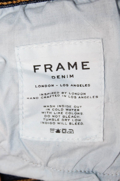 Frame Denim Womens Ankle Skinny Jeans Dark Blue Denim Mid Rise Size 26