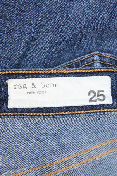 Rag & Bone Womens Skinny Ankle Dark Blue High Rise Jeans 30 Inseam Size 25