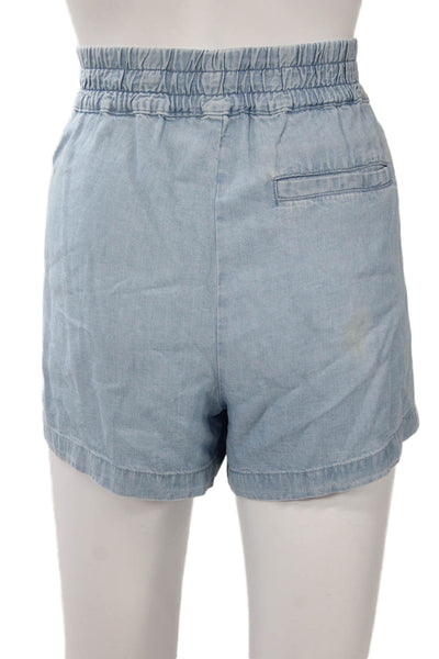 Spiritual Gangster Unisex Light Blue Tencel Beach Shorts Drawstring Size S