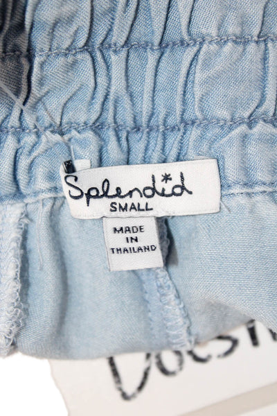 Spiritual Gangster Unisex Light Blue Tencel Beach Shorts Drawstring Size S