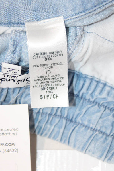 Spiritual Gangster Unisex Light Blue Tencel Beach Shorts Drawstring Size S