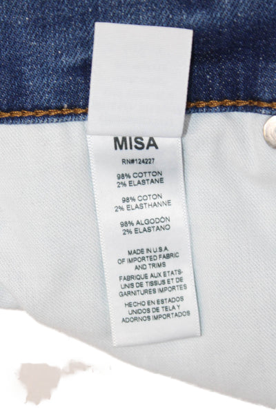 Misa Womens A-Line Mini Skirt Blue Cotton Blend Size 25