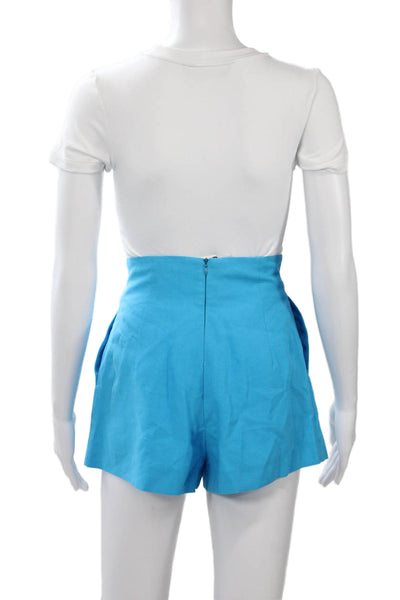 The Andamane Unisex Blue Lycra Zip Mini Shorts Beach Size 38