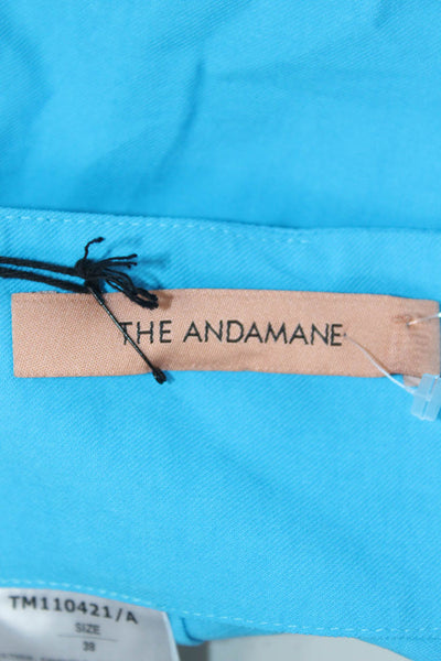 The Andamane Unisex Blue Lycra Zip Mini Shorts Beach Size 38