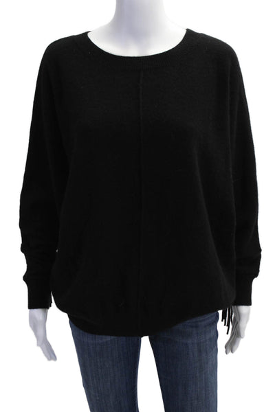 Minnie Rose Womens Pullover Cashmere Sweater Black Crew Neck Long Sleeve Size M