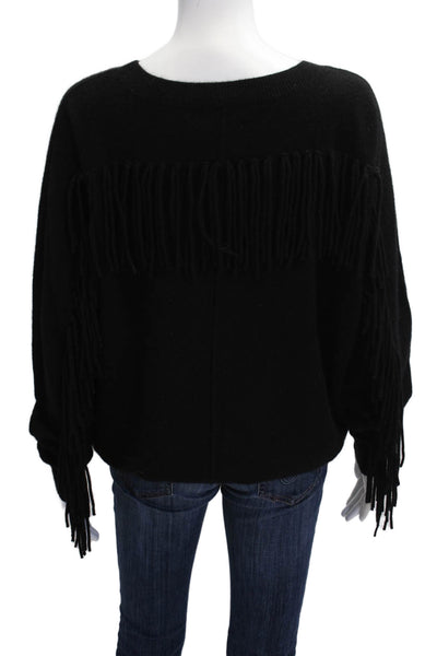 Minnie Rose Womens Pullover Cashmere Sweater Black Crew Neck Long Sleeve Size M