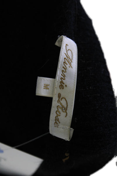 Minnie Rose Womens Pullover Cashmere Sweater Black Crew Neck Long Sleeve Size M