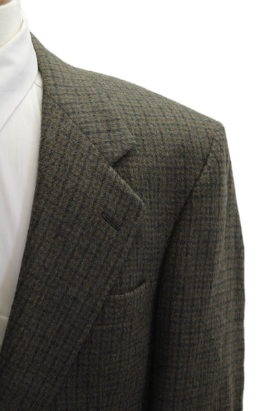 Mister Guy Mens Brown Check Camel Hair Sport Coat Button Size 42