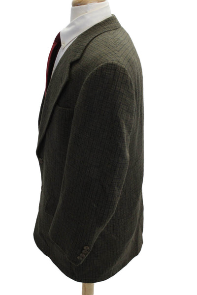Mister Guy Mens Brown Check Camel Hair Sport Coat Button Size 42