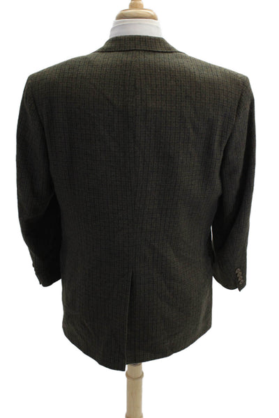 Mister Guy Mens Brown Check Camel Hair Sport Coat Button Size 42