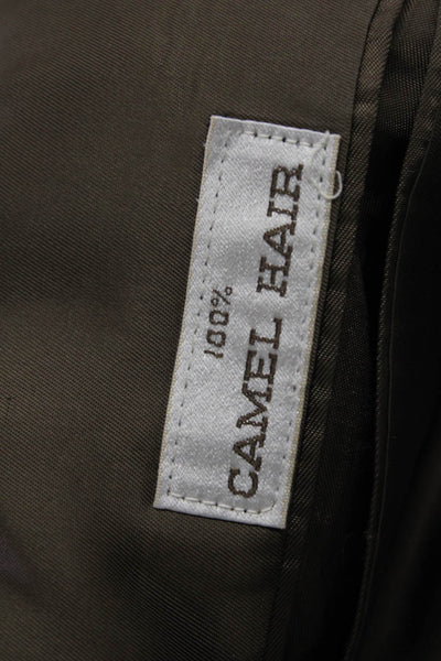Mister Guy Mens Brown Check Camel Hair Sport Coat Button Size 42