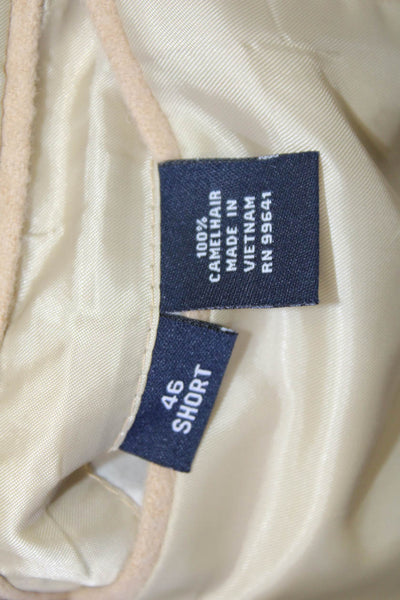 Botany Men Beige Camelhair Solid Collared Button Blazer Classic Fall Size 46