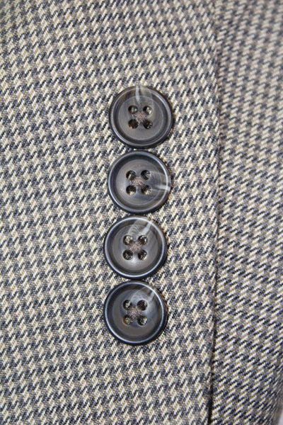 Stafford Mens Beige Check Camel Hair Suit Jacket Button Classic Size 44