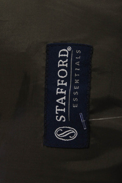 Stafford Mens Beige Check Camel Hair Suit Jacket Button Classic Size 44