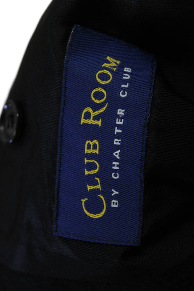 Club Room Mens Blazer Black Camelhair Collared Button Long Sleeve Size 42