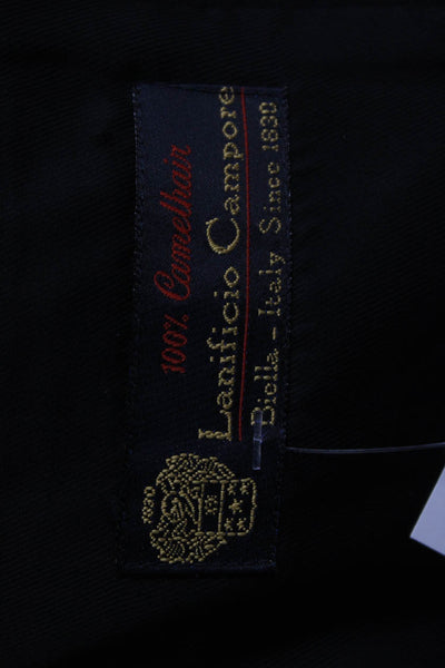 Club Room Mens Blazer Black Camelhair Collared Button Long Sleeve Size 42
