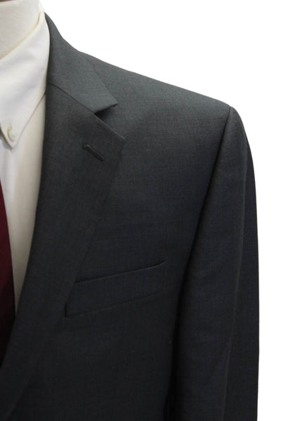 Michael Michael Kors Mens Dark Gray Suit Jacket Button Solid Collared Size 40