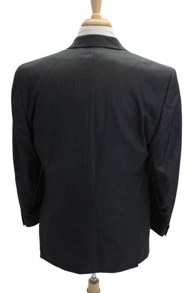 Michael Michael Kors Mens Dark Gray Suit Jacket Button Solid Collared Size 40