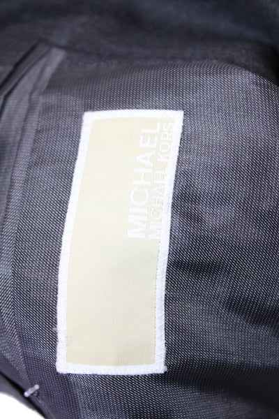 Michael Michael Kors Mens Dark Gray Suit Jacket Button Solid Collared Size 40